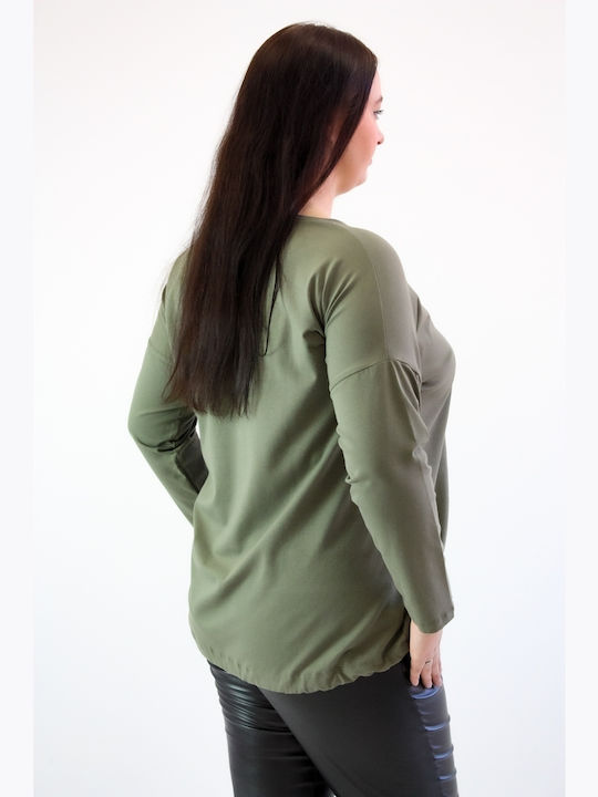 Brak Women's Blouse Cotton Long Sleeve Khaki