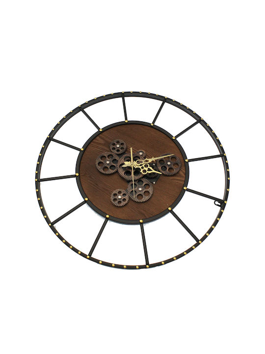 Wall Clock Wooden Brown Ø60cm