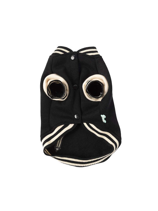 Fuzzyard Letterman Black Dog Coat Small with 26cm Back Length