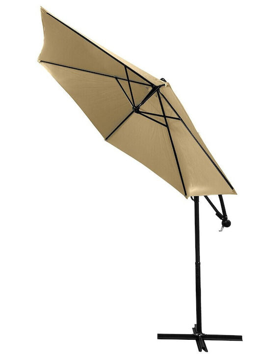 Hanging Circular Aluminum Beige Garden & Terrace Parasol Φ3m