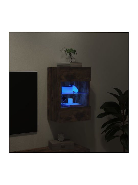 Cabinet Wall with LED Smoky Oak 40x30x60.5cm