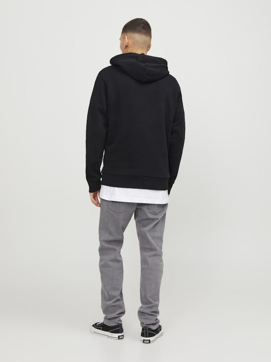 Jack & Jones Φούτερ Μαύρο με Κουκούλα