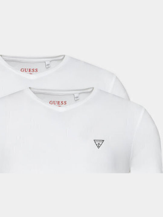 Caleb Men's Undershirts Short-sleeved White 2Pack