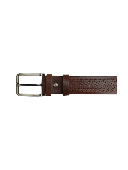 Kouros Men's Leather Belt Brown