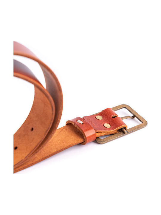 Breit Herren Gürtel Leder Braun