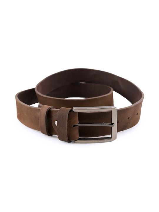 Kouros Men's Leather Belt Brown