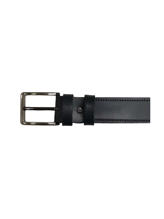 Kouros Men's Leather Belt Black