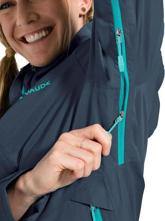 Vaude 4227-303 Γυναικείο Μπουφάν Soft Shell για Σκι & Snowboard Μπλε