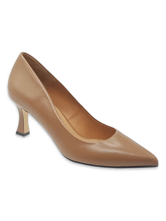 Avantage Leder Pumps mit mittelhohem Absatz Camel