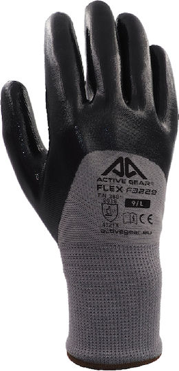Active Gear Flex F3228 Αδιάβροχα Γάντια Εργασίας Μαύρα Πολυεστέρα