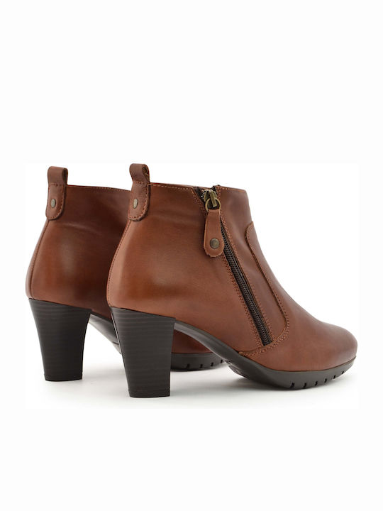 Leder Stiefeletten Damen Braun