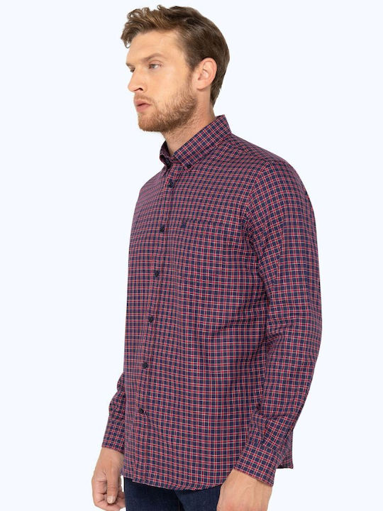 The Bostonians Men's Shirt Long Sleeve Flannel Red