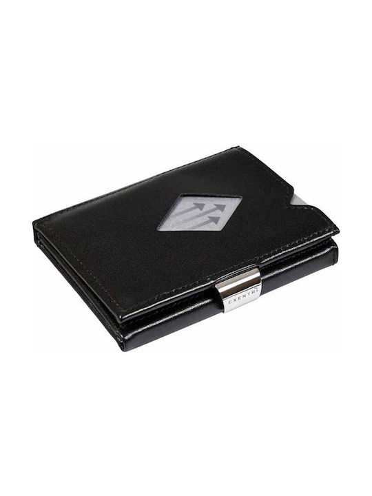 Exentri Men's Leather Card Wallet with RFID και Slide Mechanism Black