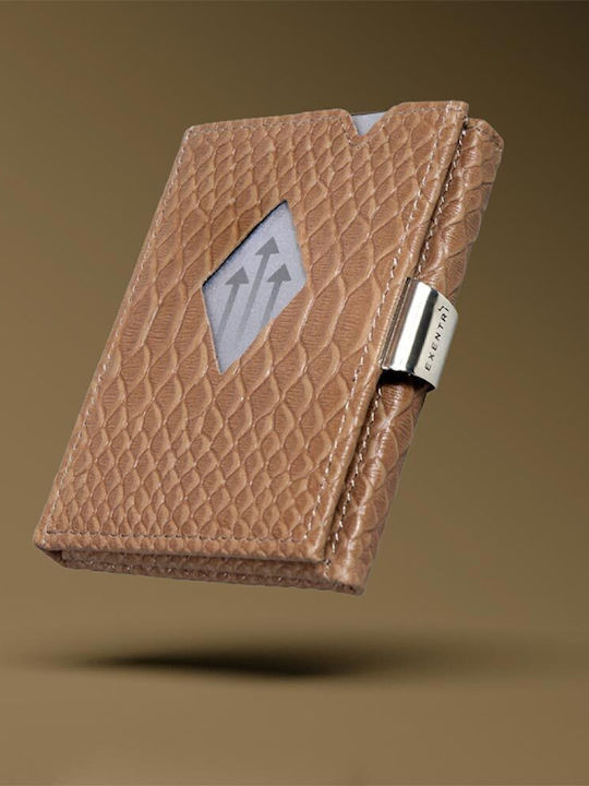Δερμάτινο Ανδρικό Πορτοφόλι Καρτών με RFID και Μηχανισμό Slide Καφέ