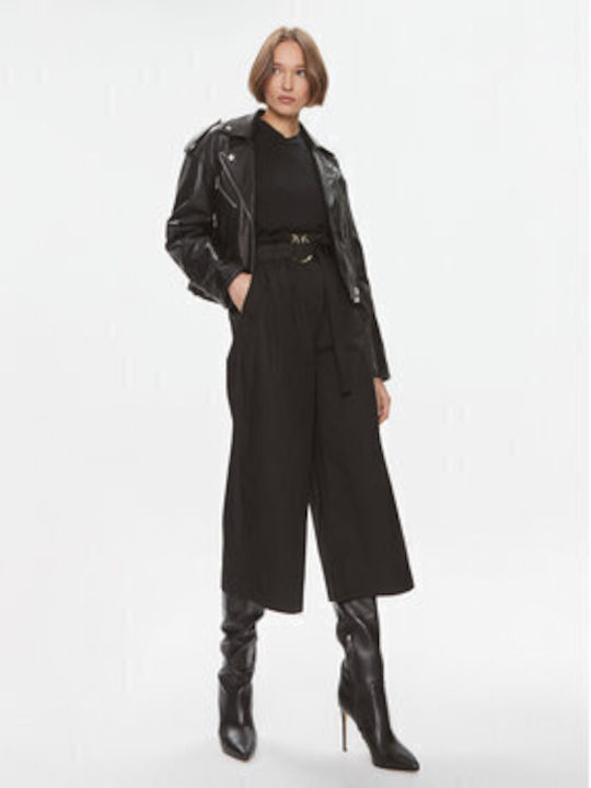 Pinko Damen Baumwolle Palazzo-Hose in Relaxed Passform Black.