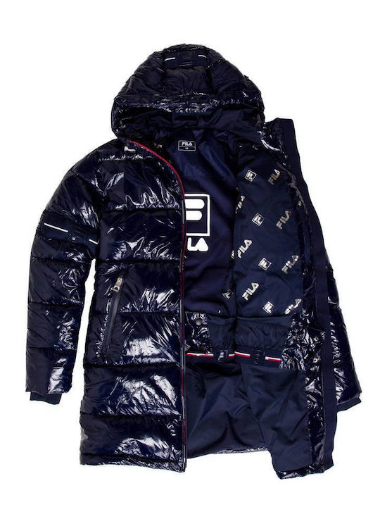 Sakura Puffer Κοντό Γυναικείο Puffer Μπουφάν Αδιάβροχο και Αντιανεμικό για Χειμώνα Navy Μπλε