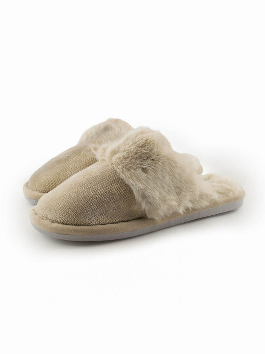 Love4shoes Winter Women's Slippers in Beige color