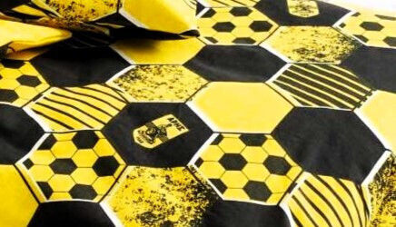 Vesta Home Bettbezug-Set Baumwolle Einzelbett mit Kissenbezug 170x240 Yellow-black
