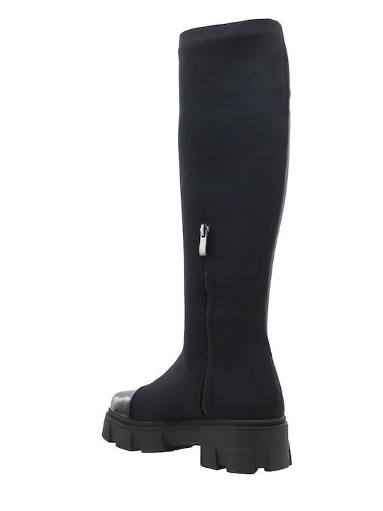Leder Damenstiefel Schwarz