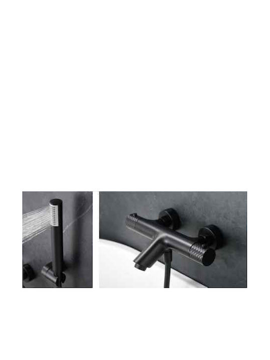 Imex Mixing Bathtub Shower Faucet Thermostatic Complete Set Black