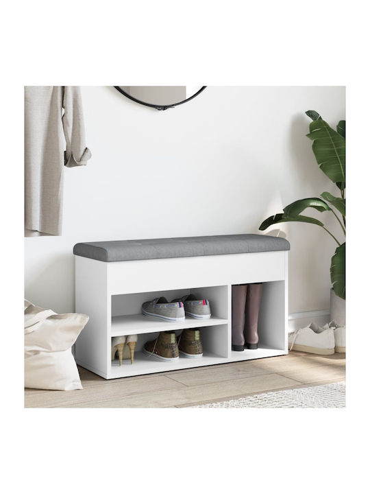 Entry Furniture with Shoe Rack & Bench White 82x32x45.5cm