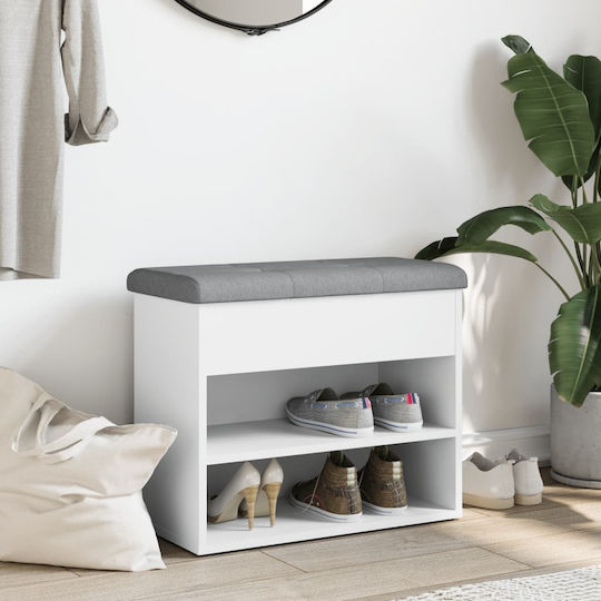 Entry Furniture with Shoe Rack & Bench White 62x32x50cm