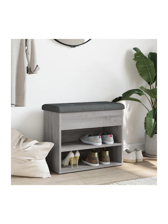 Entry Furniture with Shoe Rack & Bench Sonoma Gray 62x32x50cm