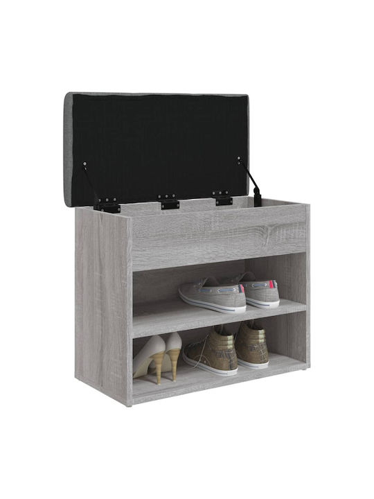 Entry Furniture with Shoe Rack & Bench Sonoma Gray 62x32x50cm