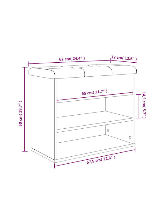 Entry Furniture with Shoe Rack & Bench White 62x32x50cm