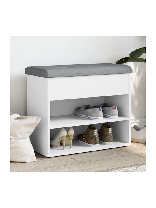 Entry Furniture with Shoe Rack & Bench White 62x32x50cm