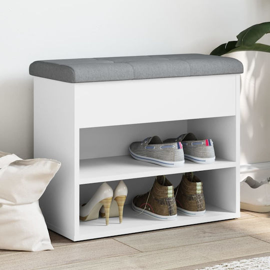 Entry Furniture with Shoe Rack & Bench White 62x32x50cm