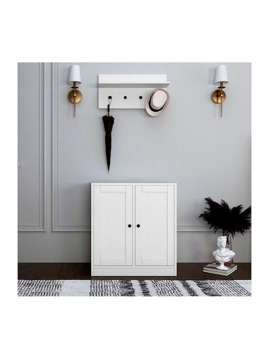 Felix Hallway Furniture with Hanger and Shoe Rack White 65.4x40x71.4cm