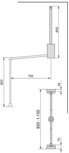 Emuca Wardrobe Hanger Wardrobe Lift Black 9283814 1pcs