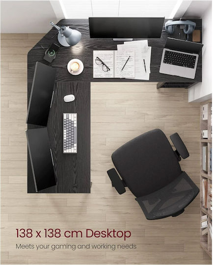 Γωνιακό Γραφείο 138x138x75εκ. Μαύρο