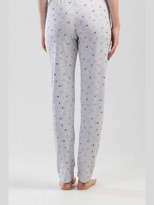 Vienetta Secret Winter Women's Pyjama Pants Grey Vienetta