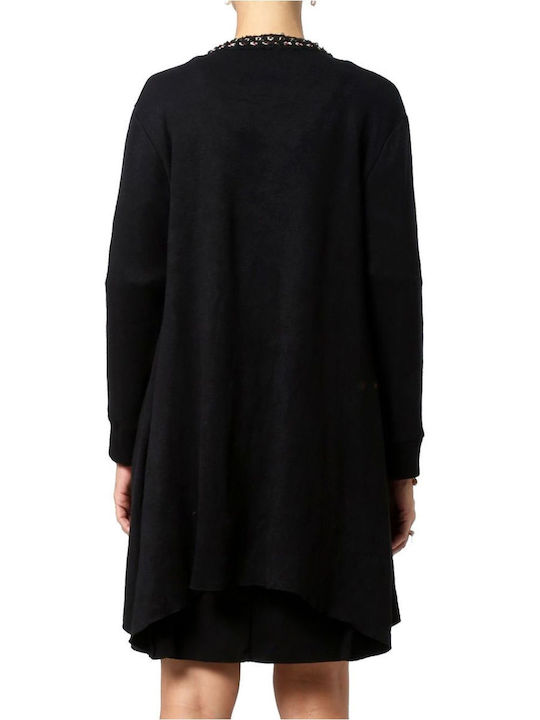 Anna Raxevsky Long Women's Knitted Cardigan Black