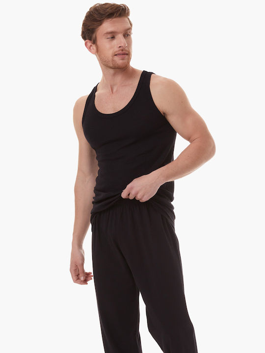 Minerva 10304 Men's Undershirt Sleeveless BLACK