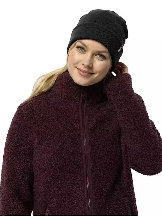 Beanie Unisex Σκούφος με Rib Πλέξη σε Μαύρο χρώμα