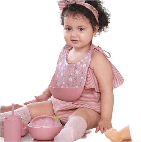 Queen Mother Silicone Baby & Kids Feeding Set with Anti-Slip Orange Base 4 Pieces for 6+ Months