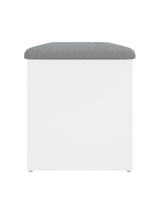 Stool For Living Room With Storage Space Wooden White 82x42x45cm