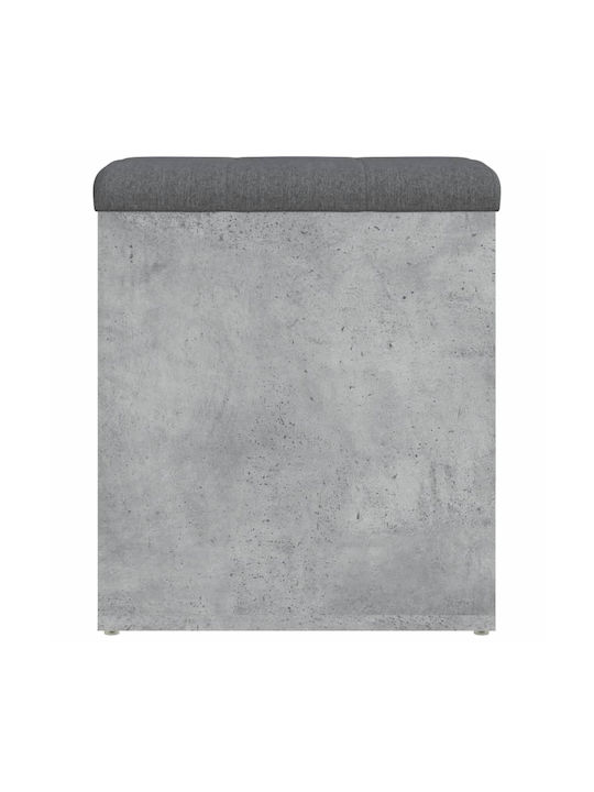 Stool For Living Room With Storage Space Wooden Gray 42x42x45cm