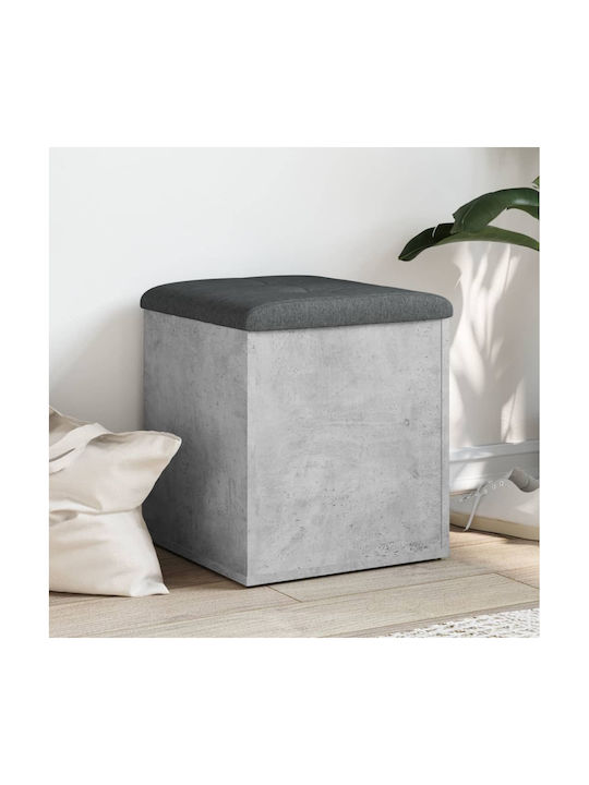 Stool For Living Room With Storage Space Wooden Gray 42x42x45cm