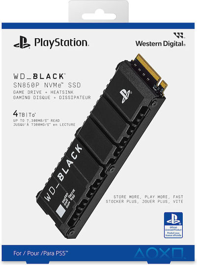 Western Digital SN850P SSD 4TB M.2 Type with PCI Express 4.0 Connection and Heatsink PS5 Compatible WDBBYV0040BNC-WRSN