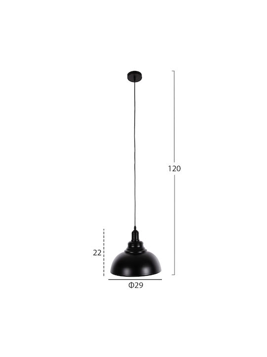 HomeMarkt Lustră O singură lumină Bell pentru Soclu E27 Negru