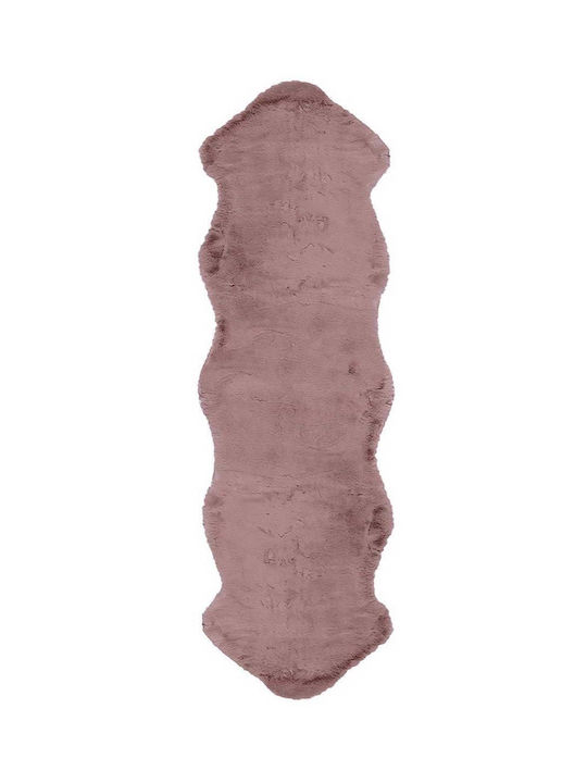 Persika Lapin Skin Rug Rectangular Furry Pink 07