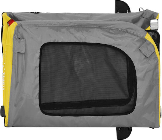 Vidaxl Bicycle Trailer for Pets Yellow Gray Oxford Fabric Iron