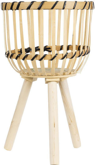 GloboStar Planter Wooden Beige with Stand 28x28x47cm.