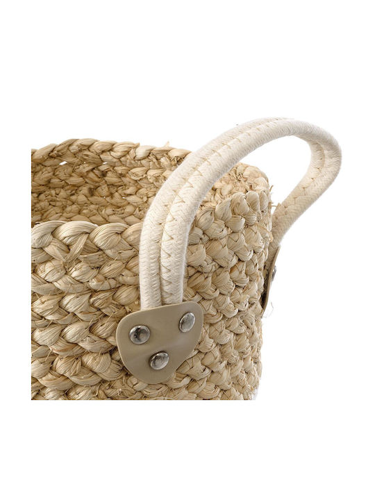 GloboStar Artificial Garden Nevada Planter Rattan Beige with Stand 23x23x23cm.