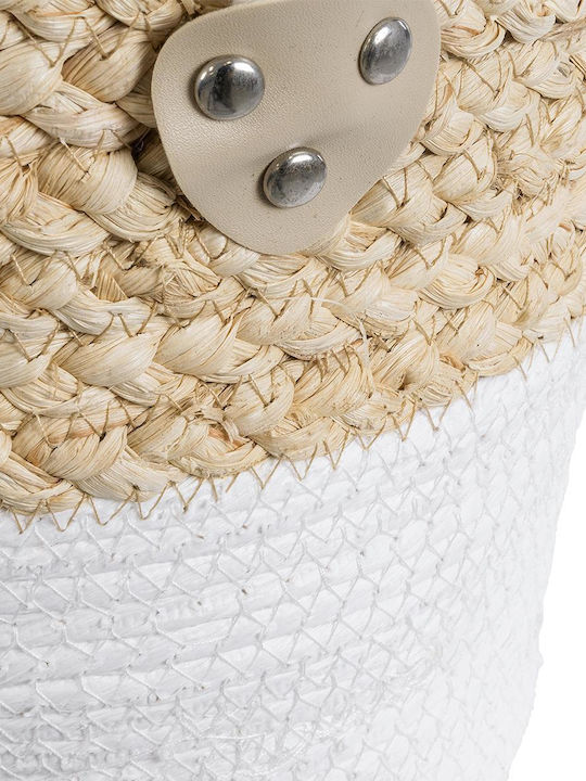 GloboStar Artificial Garden Nevada Planter Rattan Beige with Stand 23x23x23cm.