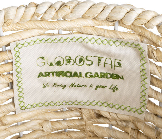 GloboStar Artificial Garden Limnos Саксия Дърво Бежов Със стойка 26x26x66εκ.